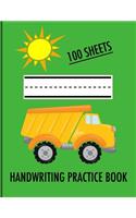 Kids Handwriting Practice Book Construction Vehicle Style