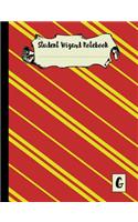 Student Wizard Notebook: 7.44 X 9.69 Wide Ruled Paper Notebook, Birthday, Christmas, Back to School, Quote Journal or Diary Unique Inspirational Composition Book Gift for Friend, Family, Teacher, Student, Magical or Not - Red and Gold Striped Cover