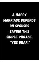 A Happy Marriage Depends on Spouses Saying This Simple Phrase, Yes Dear.