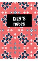 Lily's Notes: Coral Personalised College Ruled Notebook