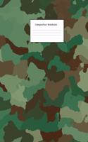 Composition Notebook: Green and Brown Camo: Wide Ruled: 100 Pages: 8.5 X 11