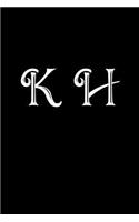 K H: Double Monogram Journal, 100 Pages, 6x9 Inches, Black Glossy Cover