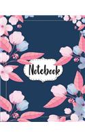 Notebook: Flower Color: 2 inside patterns Notebook: Lined 60 pages and Blank No Lined 60 pages, Total 120 pages (8" x 10"), Notebook Journal Diary