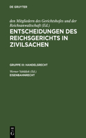 Entscheidungen des Reichsgerichts in Zivilsachen, Eisenbahnrecht