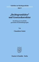 Rechtsgrundsatze Und Gesetzeskorrektur: Ein Beitrag Zur Geschichte Gesetzlicher Rechtsfindungsregeln