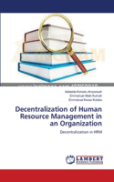 Decentralization of Human Resource Management in an Organization