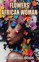 Flowers African Woman Coloring Book