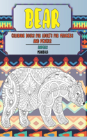 Mandala Coloring Books for Adults for Markers and Pencils - Animals - Bear