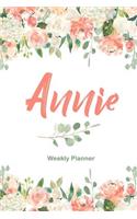 Annie Weekly Planner: Undated Version include Habit Tracker Monthly Review Journal Prompt book Dot Grid Note