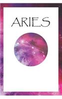 Aries: Lined notebook, 6" x 9", 120 pages, Constellation design