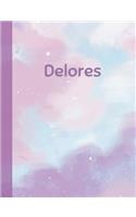 Delores: Personalized Composition Notebook - College Ruled (Lined) Exercise Book for School Notes, Assignments, Homework, Essay Writing. Pink Blue Purple Cov