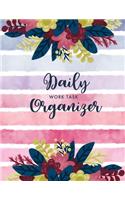 Daily Work Task Organizer: Flower Watercolor Cover - Appointment Book Daily and Hourly - Work Day Planner - Organizer Journal Schedule Task - Personal and Business Activities 