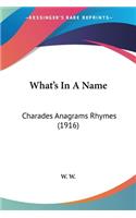 What's In A Name: Charades Anagrams Rhymes (1916)