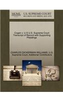Cogen V. U S U.S. Supreme Court Transcript of Record with Supporting Pleadings