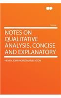 Notes on Qualitative Analysis, Concise and Explanatory: (English)