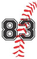 83 Journal: A Baseball Jersey Number #83 Eighty Three Notebook For Writing And Notes: Great Personalized Gift For All Players, Coaches, And Fans (White Red Blac