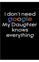 I don't need google my Daughter knows everything Notebook Birthday Gift