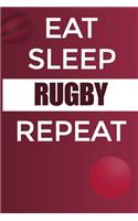 Eat Sleep Rugby Reapt Notebook: Lined Notebook / Journal Sport Gift, 120 Pages, 6x9, Soft Cover, Matte Finish