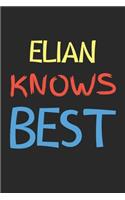 Elian Knows Best: Lined Journal, 120 Pages, 6 x 9, Elian Personalized Name Notebook Gift Idea, Black Matte Finish (Elian Knows Best Journal)