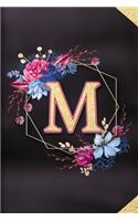 M: Monogram initial M notebook / Journal: Personalized Name Letter gifts for girls, women & men: School gifts for kids & teachers (blank lined Notebook