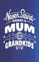 Never Stand Between A Mum And Her Grandkids: Family life Grandma Mom love marriage friendship parenting wedding divorce Memory dating Journal Blank Lined Note Book Gift