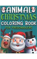 Animal Christmas Coloring Book for Preschoolers