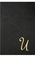 U: Executive Monogram Initial Journal (Vintage Leather Look Personalized Letter Notebooks)
