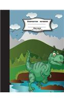 Composition notebook wide ruled 8.5 x 11 inch 200 page, T-rex Jurassic world