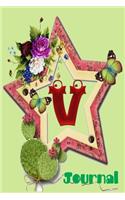 V Journal ( Monogram Initial V ): Monogram Initial V Journal, Notebook for Women, Girls and School