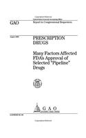 Prescription Drugs: Many Factors Affected Fda's Approval of Selected 'pipeline' Drugs