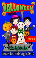 Halloween Color By Number Book For Kids Ages 8-12