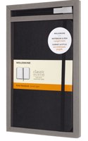 Moleskine Large Ruled Black Notebook Hard And Roller Gel Pen .7mm Medium Tip