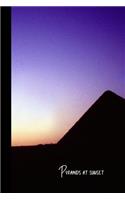 Pyramids at sunset