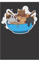 Notebook: Ramen Anime Kawaii Cat Cats Kitten Noodles Dot Grid 6x9 120 Pages Journal