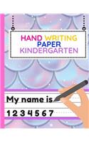 Hand Writing Paper Kindergarten
