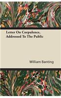 Letter On Corpulence, Addressed To The Public