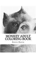 Monkey Adult Coloring Book: Realistic Animal Coloring Book for Grown-ups