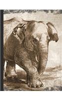 Vintage Elephant Composition Notebook, College Ruled