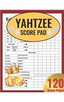 Yahtzee Score Pad: Yahtzee Dice Board Game Book Dice Board Game, Yatzee Score Cards, Yahtzee Score Book Card Game Record, Score Pads Keeper Notebook (Vol.2)