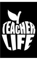 Teacher Life: Apple, Teacher Education Lined Notebook Journal Diary 6x9