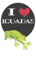 I Heart Iguanas: A Cute Iguana Lovers Journal / Notebook / Diary Perfect for Birthday Present or Christmas Gift Great for kids, Teens or Students(6x9 - 110 Blank Lin