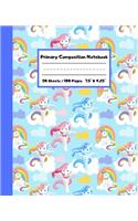 Primary Composition Notebook: Unicorn Clouds Primary Ruled Journal for K-2 - Handwriting Practice Paper - Blank Space for Drawing - Draw and Write Journal for Kids - Blank Story 