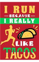 I Run Because I Really Like Tacos: Best Gift Idea for Taco and Race Lovers