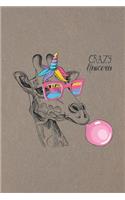 Crazy Unicorn: Giraffe Notebook College Blank Lined 6 x 9 inch 110 pages -Notebook for Giraffe Lovers Journal for Writing- Notebook for Girls-Gift for Kid Student 