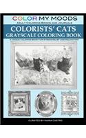 Color My Moods Adult Coloring Books and Journal Colorists' Cats Grayscale Coloring Book
