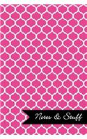 Notes & Stuff Fuchsia Moroccan Trellis Pattern Notebook