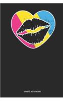 LGBTQ Notebook: Dotted Log Book For Lesbian, Bisexual Or Gay: Pansexual Journal Kissing Lips Gift