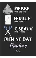Rien ne bat Pauline - Notes: Noms Personnalisé Carnet de notes / Journal pour les filles et les femmes. Kawaii Pierre Feuille Ciseaux jeu de mots. Fournitures scolaires, premier