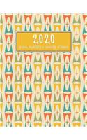 2020 Pixel Monthly and Weekly Planner: Mid Century Retro Yearly Calendar Planner Book Agenda Logbook Academic Business Journal Color Code Notes Schedule Organizer 8.5 x 11 Large December 