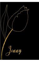 Jenny: Personalized Writing Journal for Women - Elegant Black and Gold